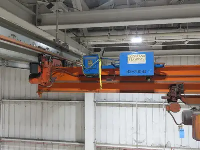 Cleveland Tramrail P&H 2 Ton Single Girder Underhung Bridge Crane 45' 10" Span