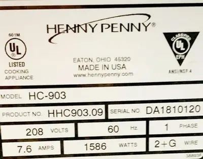 USED HENNY PENNY HC903