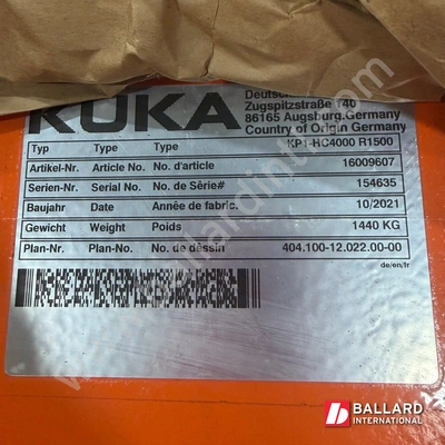 KUKA KP1-HC4000 R1500 1-Axis 4000kg Payload Positioner – NEW