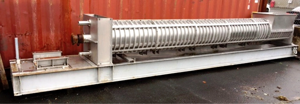 FKC HX-550 screw press for fish dewatering, 304SS & CS frame.