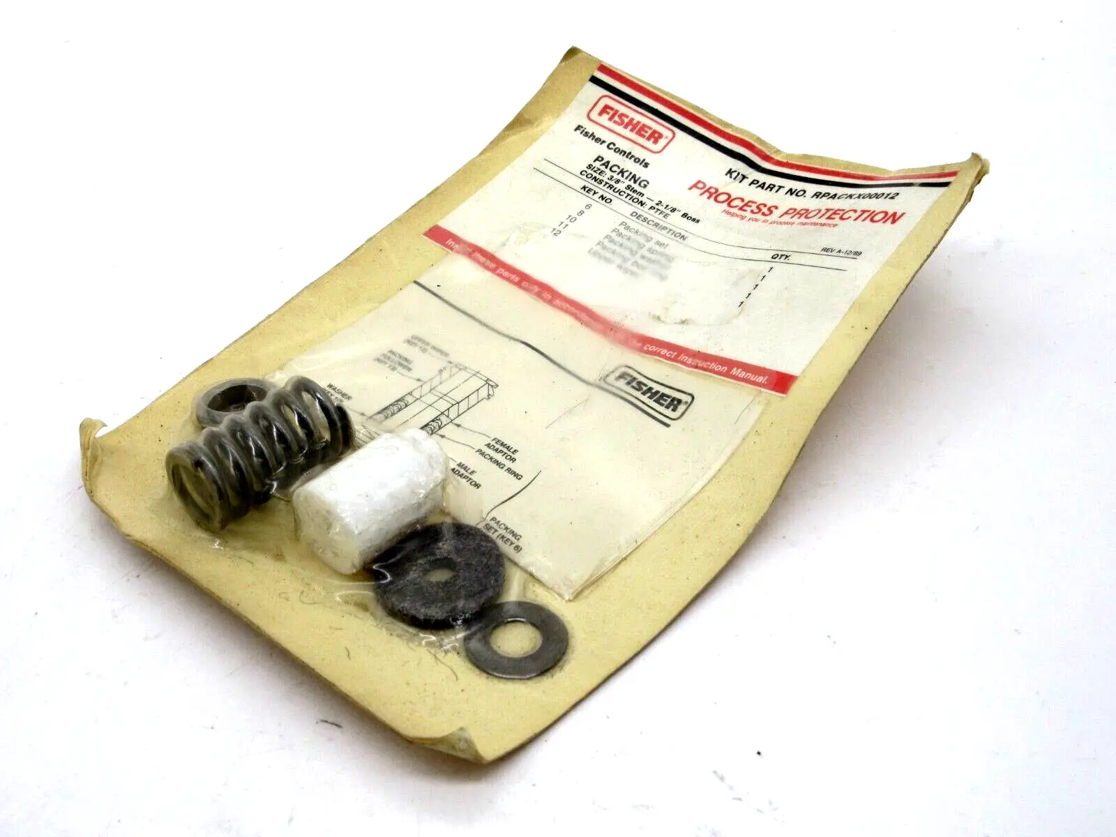 NEW FISHER RPACKX00012 REBUILD KIT 3/8" STEM 2-1/8"