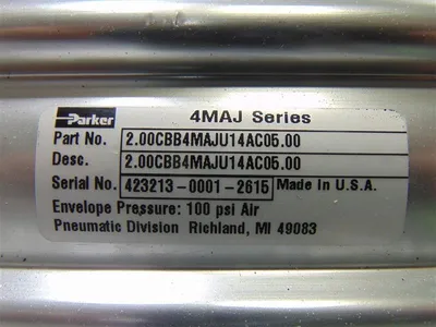 Parker 2.00CBB4MAJU14AC05.00 4MAJ Series Pneumatic Cylinder Used