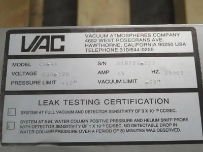 Used VAC CS-40 Miscellaneous Laboratory Equipment Texas US | Aucto #1453405