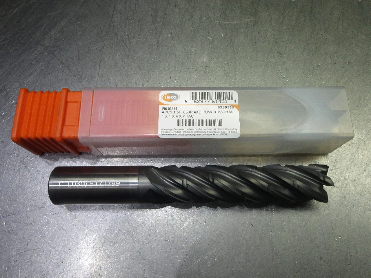 IMCO 1" 5 Flute Carbide CR Endmill 1" Shank .030" R 61451 (LOC2246)