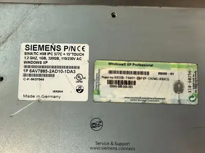 Siemens 6AV7885-2AD10-1DA3 Simatic HMI IPC 577C 15”Touch 1.2GHZ (11.5.5)