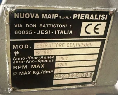 Pieralisi Baby 2 decanter centrifuge, SS.