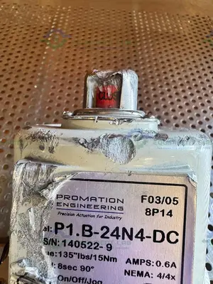 Used PROMATION P1.B-24N4-DC PRECISION ACTUATION VALVE 135 LBS /15NM W/ 3.4" VALVE Valves/Fittings California US | Equipment Lab #1418449