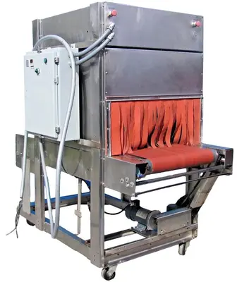Commercial Stainless Steel Heat Shrink Tunnel 350°F Adjustable Speed Conveyor