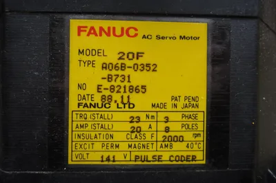 REFURBISHED FANUC A06B-0352-B731 SERVO MOTOR A06B0352B731