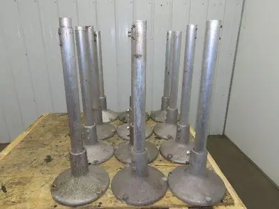 Aluminum Pedestal Base Round Pipe Conveyor Leg Stand Adj Height 26"-30"