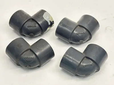 450733 | Nibco  1" PVC 90 Elbow FPT Schedule 80 CA07200 LOT OF 4 - Used