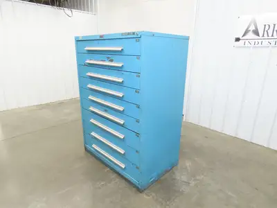 Nu-Era Modular Tool Storage Cabinet 9 Drawer 45x28x61" Stanley Vidmar Blue
