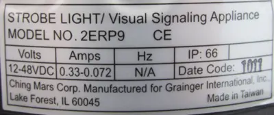 NEW CHING MARS 2ERP9 WARNING LIGHT 12-48VDC AMBER