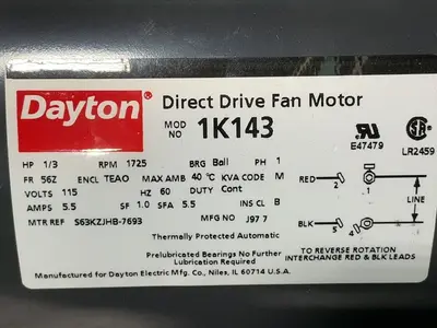 Used DAYTON 1K143 Motors (misc) Ohio US | HGR 24 #1556721