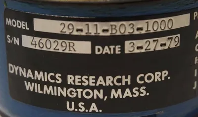 NEW DYNAMICS RESEARCH CORP. 29-11-B03-1000 ENCODER ROTARY SHAFT 2911B031000
