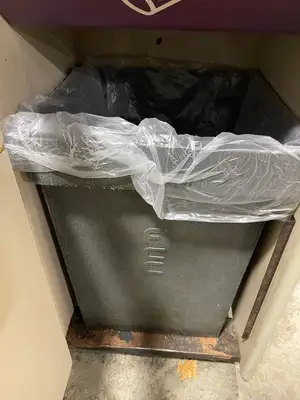 Used Falcon Restaurant Supply Used 22" X 43" Composite Trash Can With Tray Storage and Caster Wheels Bins Illinois US | Falcon Restaurant Supply #1375659