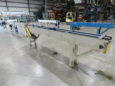 New London Engineering 12"x12' 6 Plastic Roller Belt Accumulating Conveyor 25FPM