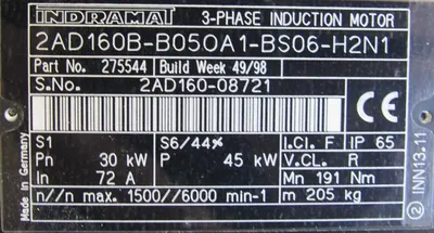 NEW INDRAMAT 2AD160B-B050A1-BS06-H2N1 SERVO MOTOR 275544 2AD160BB050A1BS06H2N1