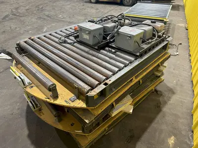4,000 LBS X 60" X 48" ECONO LIFT HYDRAULIC SCISSOR LIFT TABLE WITH ROTARY ROLLER CONVEYOR TOP, 115 VOLT: STOCK #20961