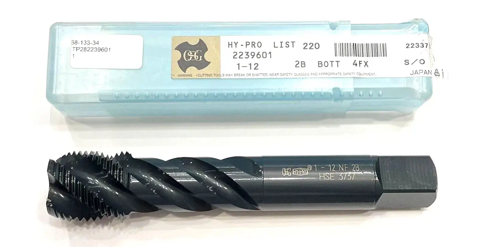 OSG 1"-12 HSS Tap Modified Bottoming Spiral Flute Tap 4FL 2B High Performance