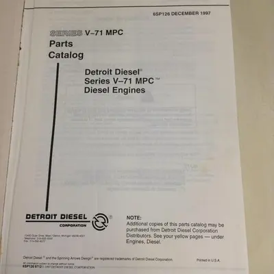 USED DETROIT DIESEL CATALOG907