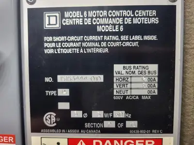 USED SQUARE D MODEL 6
