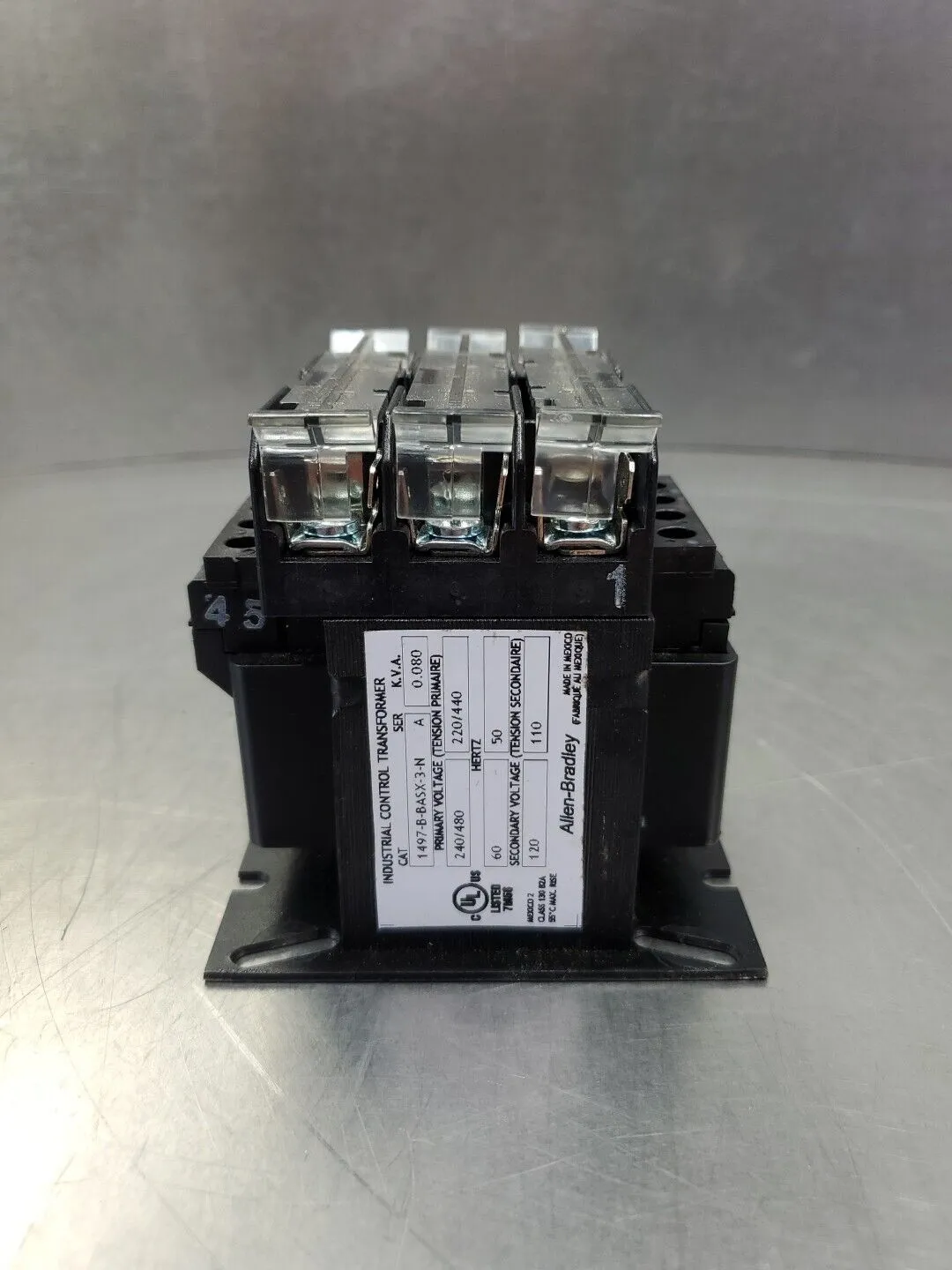 Allen Bradley 1497-B-BASX-3-N Control Transformer, 240/480V to 120V. 4B-34