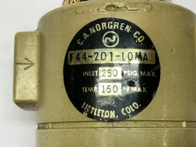 F44-201-L0MA | Norgren  Pneumatic Filter 250 PSIG Inlet Max, 150 F Temp Max - Used