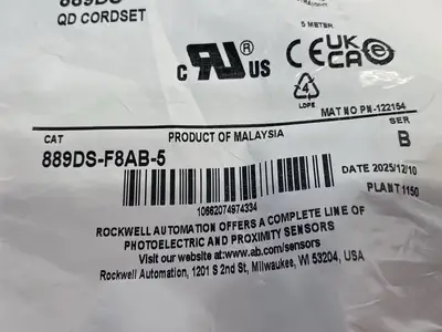 New | in-Stock Allen-Bradley Ser. B Micro QD Cordset Straight DC 5m Length Cable & Wire Michigan US | Maverick Industrial Sales #1390641