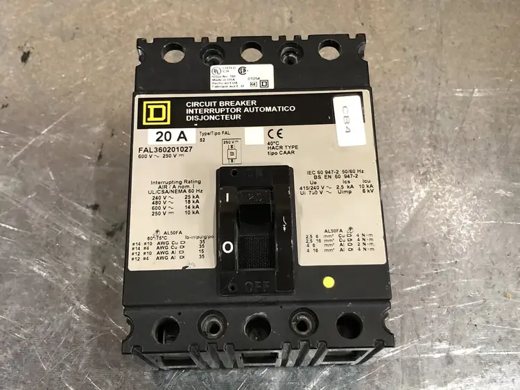 Used SQUARE D FAL360201027 Switchgears British Columbia CA | Lenmark #244402