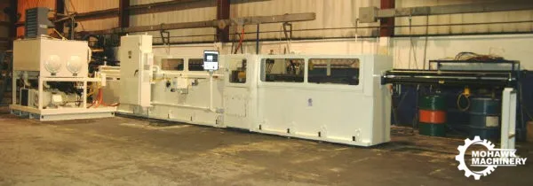 40 TON AMERICAN “H40-90” CNC HYDRAULIC HORIZONTAL BROACH w/ALLEN BRADLE PLC - 90” STROKE - RETREIVER - PULLER - OUTER SUPPORT - 50 HP HYDRAULIC MOTOR