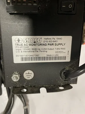 SIMCO 4010442 True AC Monitoring Power Supply 120VAC in 7.0kv out