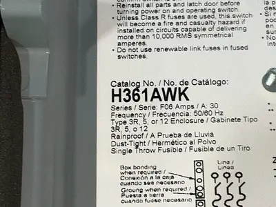 Used SQUARE D H361AWK Switchgears Ohio US | HGR 24 #1316499