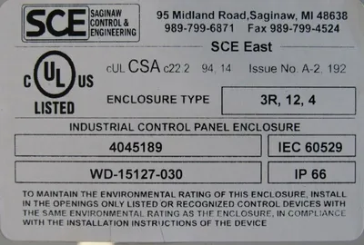 NEW SAGINAW WD-15127-030 ENCLOSURE 30x24x8 WD15127030 4045189