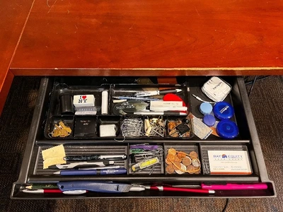 U-Shaped Desk with Roll-Top Wall Unit