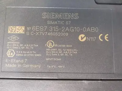Siemens 6ES7315-2AG10-0AB0 SIMATIC S7-300 Loc3B36