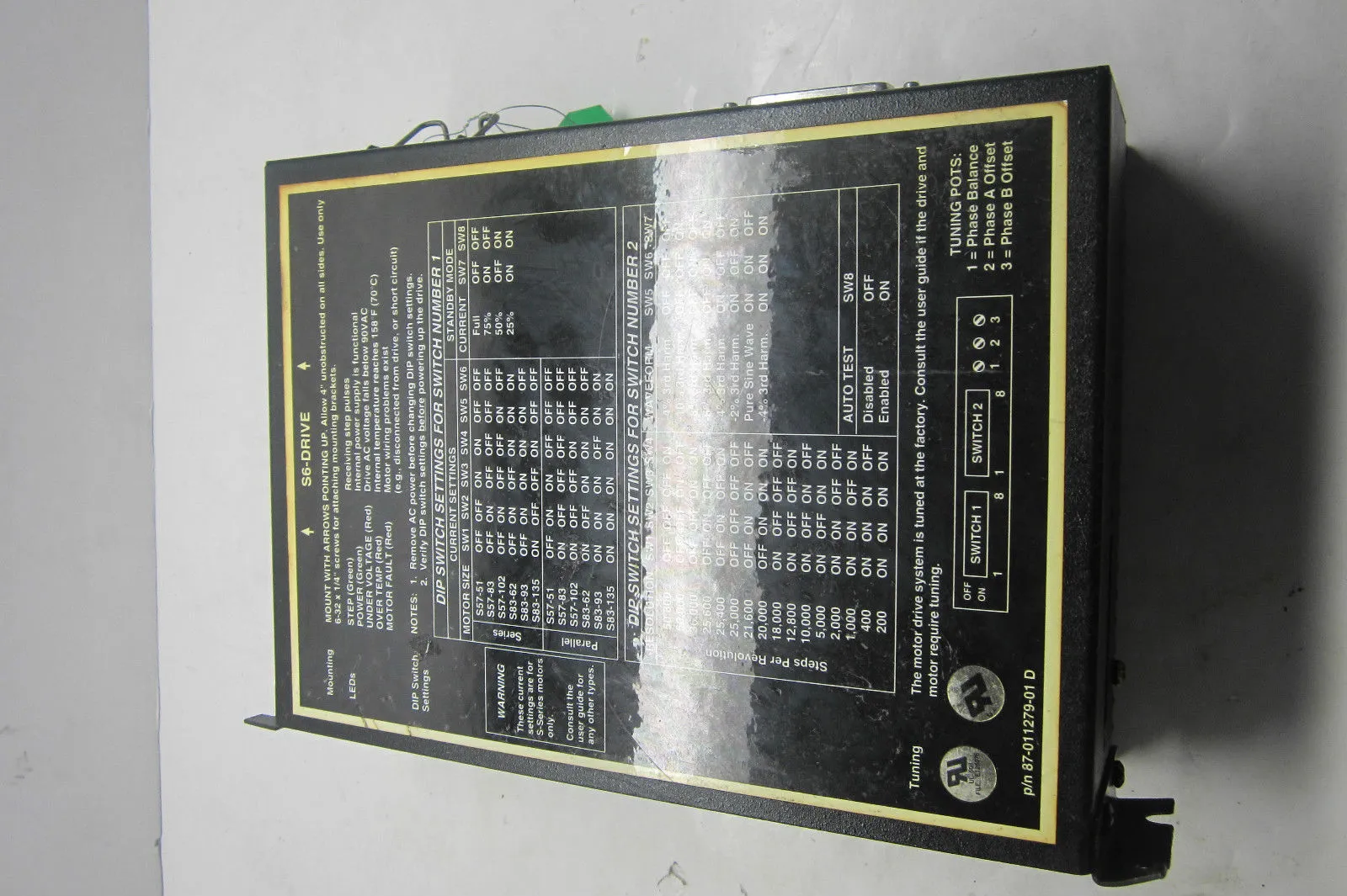 USED PARKER 87-011279-01D S6-DRIVE MICROSTEP DRIVE 8701127901D