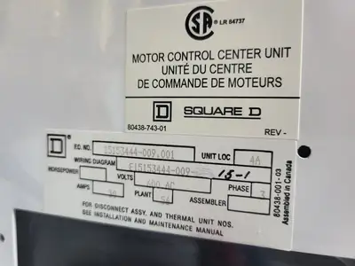 USED SQUARE D MODEL 6