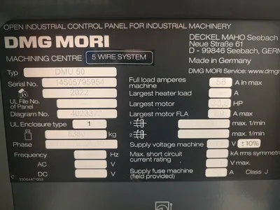 2022 DMG MORI DMU 50 GEN III Vertical Machining Centers (5-Axis or More) | Myers Technology Co., LLC (8)