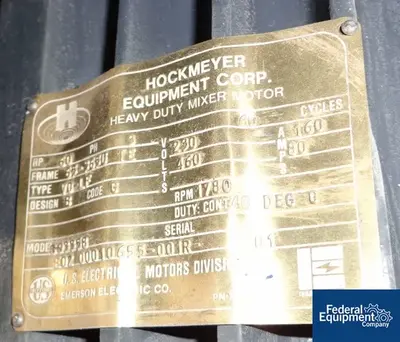 USED Hockmeyer 60/60/30 HP Hockmeyer Triple Shaft Vacuum Mixer, S/S, XP