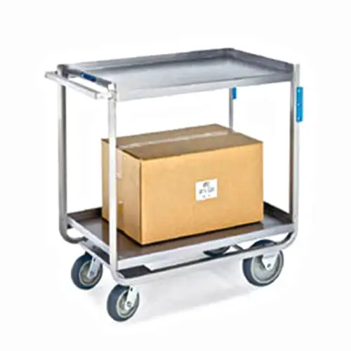 Lakeside 938 2 Level Stainless Utility Cart w/ 1000 lb Capacity, Raised Ledges