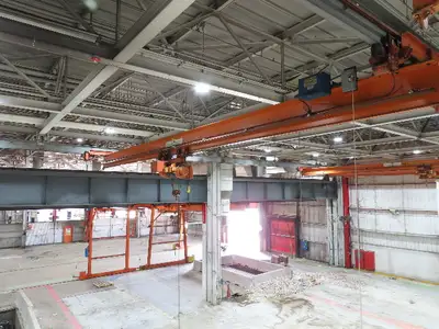 Cleveland Tramrail P&H 4 Ton Underhung Bridge Crane 45' 10" Span w/Remote