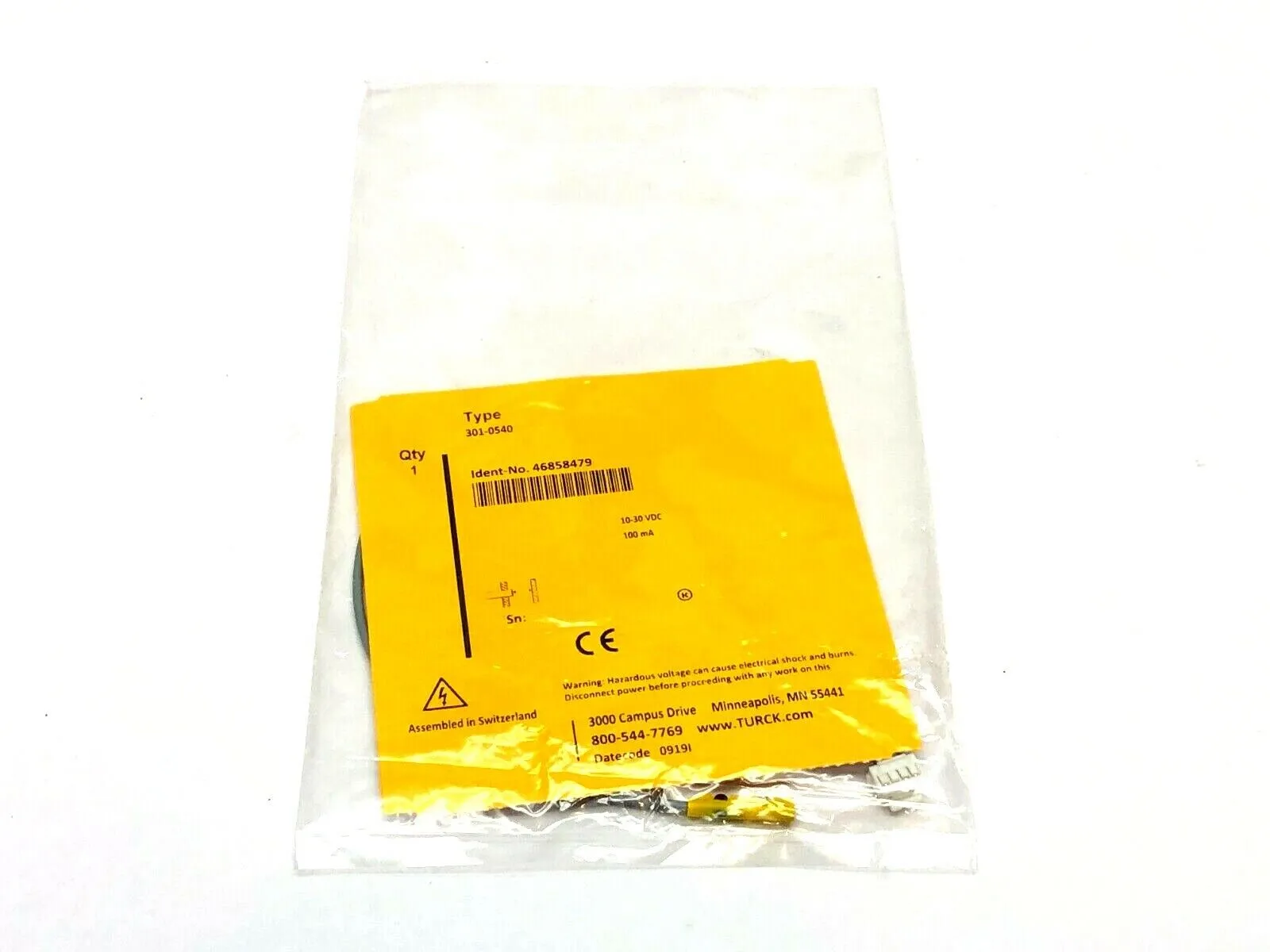 BIM-UNR-AN6X W/M,S4685847,4685847,46858479,301-0540 | Turck BIM-UNR-AN6X W/M Magnetic Field Sensor S4685847 - New