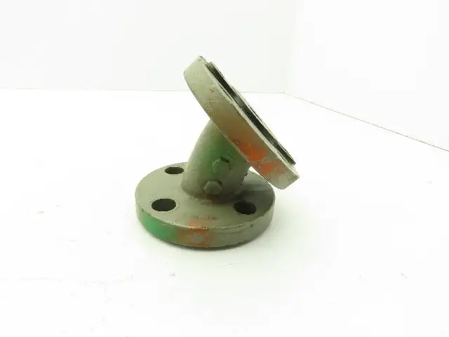 Crane Resistoflex 1" Flanged 45° Elbow PVDF Lined Pipe Fitting  #150 Duct Iron