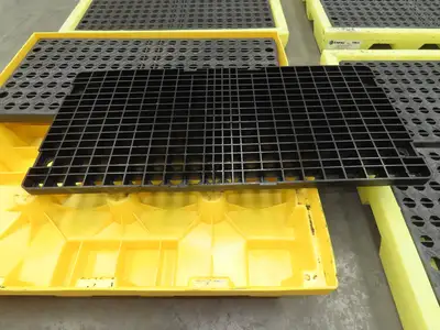 Enpac 5116-YE Spill Containment 4 Drum Platform 53x53" 6000lbs 40 Gal Lot of 4