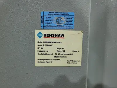 Used BENSHAW CFMVRSM18-500-4160-1 Switchgears British Columbia CA | Lenmark #240953