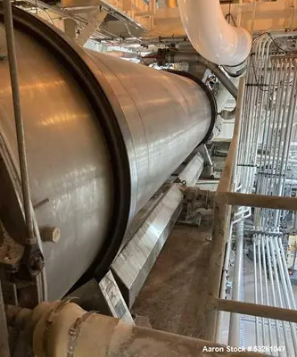 Used FMC Model EL-103 Stainless Steel Rotary Dryer – 4.5' Diameter x 20' Long Steam Heated Dryer