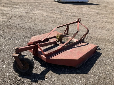 60” three point brush hog, three point mount is bent, no PTO shaft, no-flat rear caster, was able to...