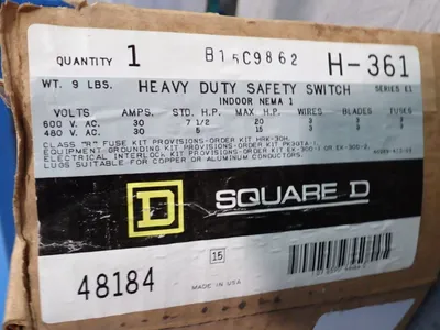 New | in-Stock SQUARE D H361 Disconnects Ohio US | HGR 24 #942528