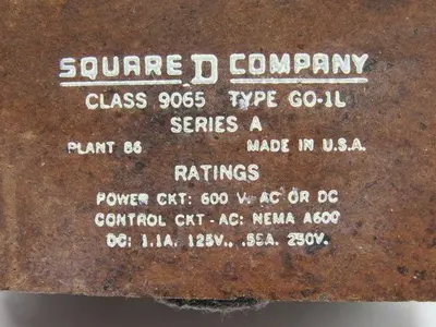 Square D 9065 GO-1L Series A Thermal Overload Relay Open Type Melting Alloy